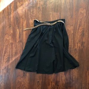ModCloth Tiger Lilies Midi Black Skirt